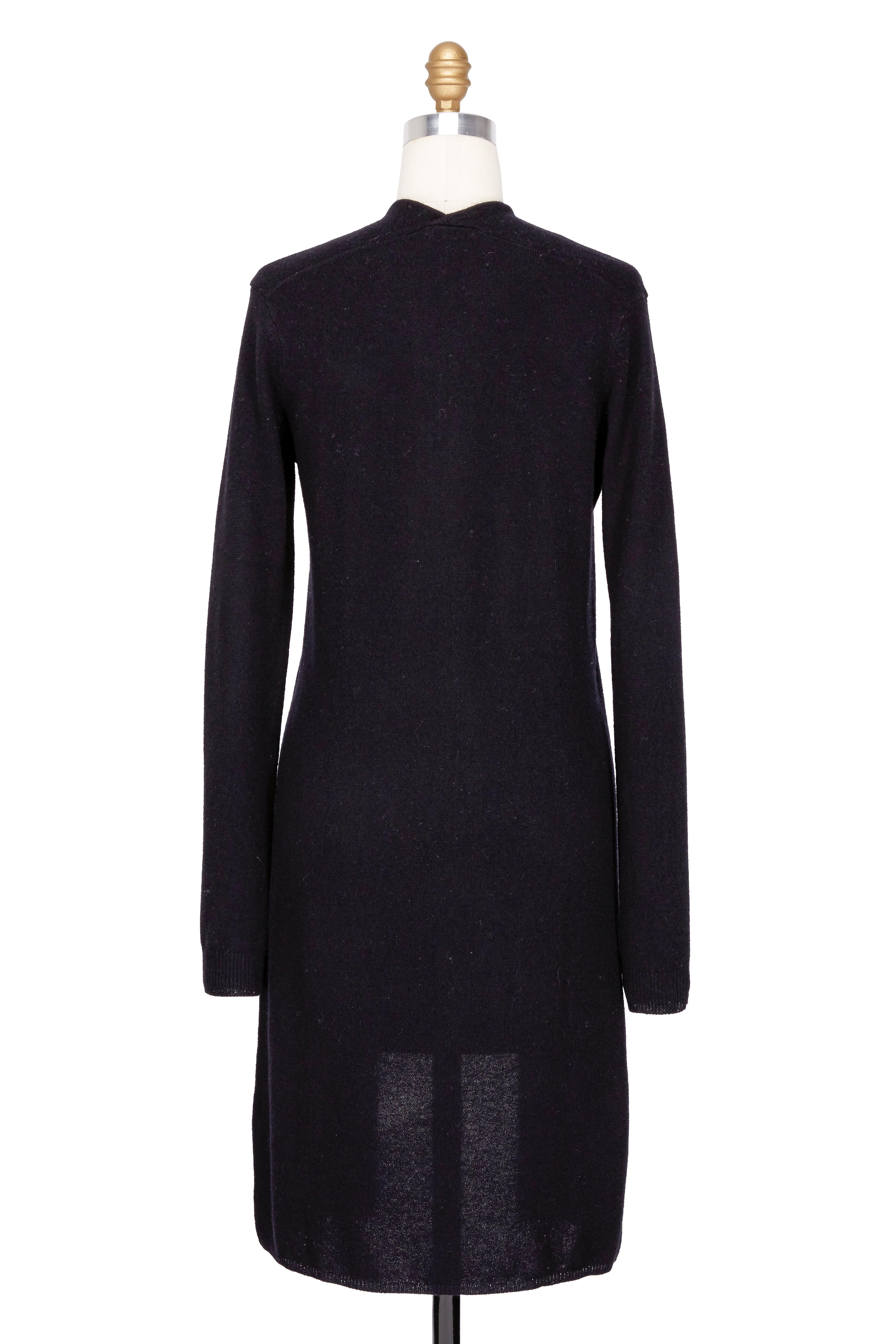 Minnie Rose - Black Cashmere Long Cardigan
