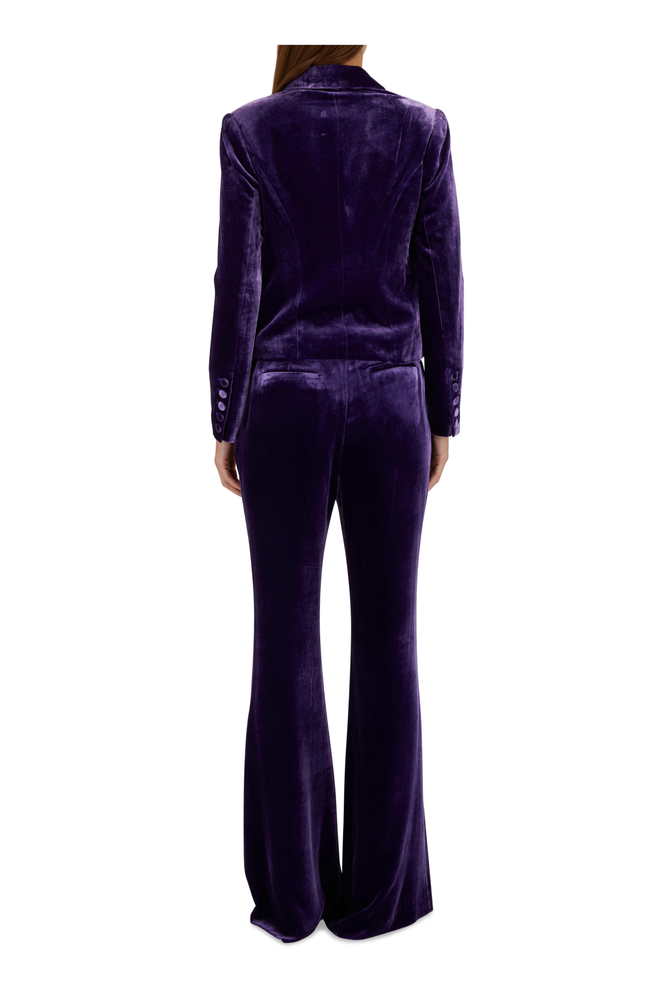 L'Agence - Lane Deep Violet Velvet Flare Pant
