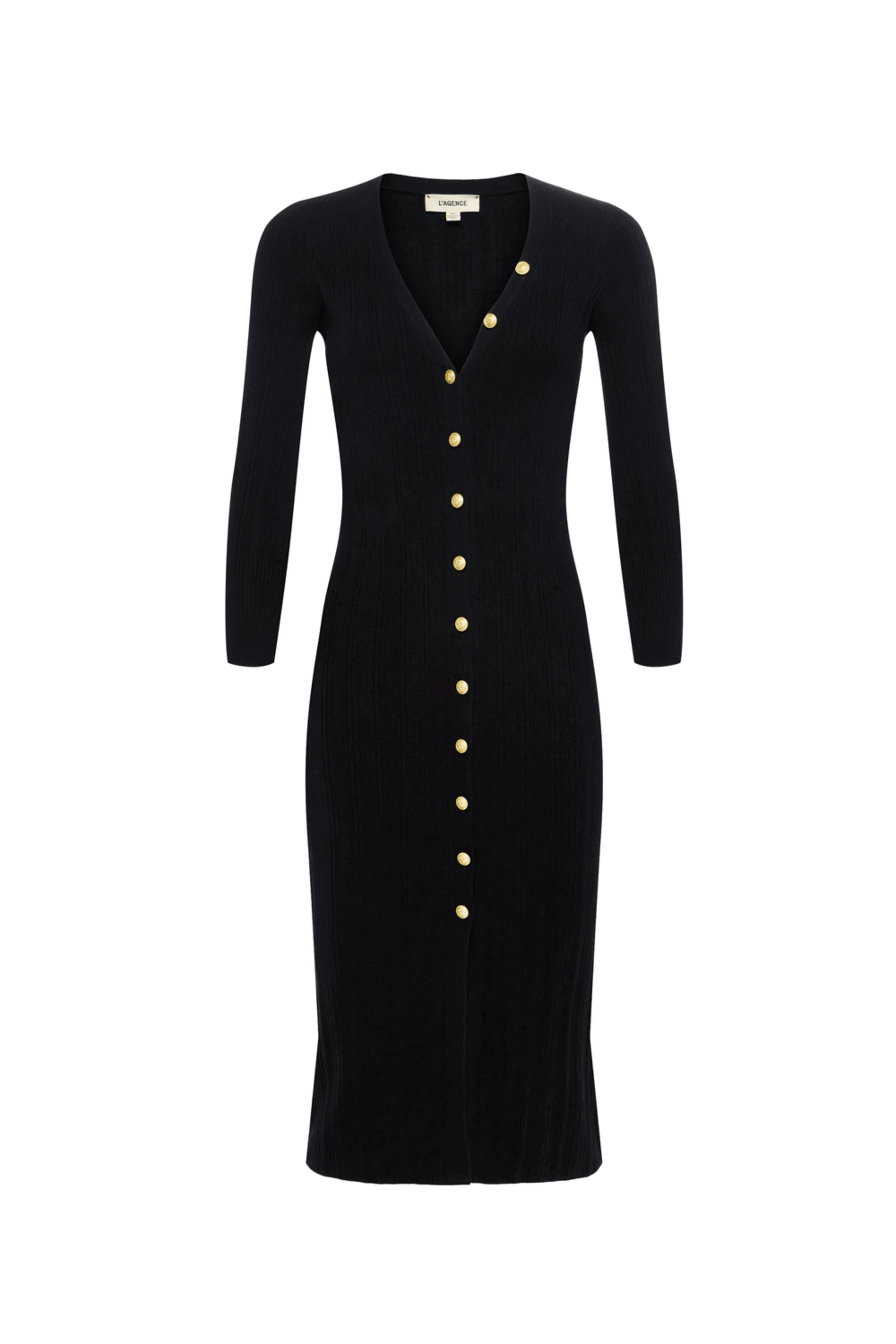 L'Agence - Black and Gold Kyra Duster Dress