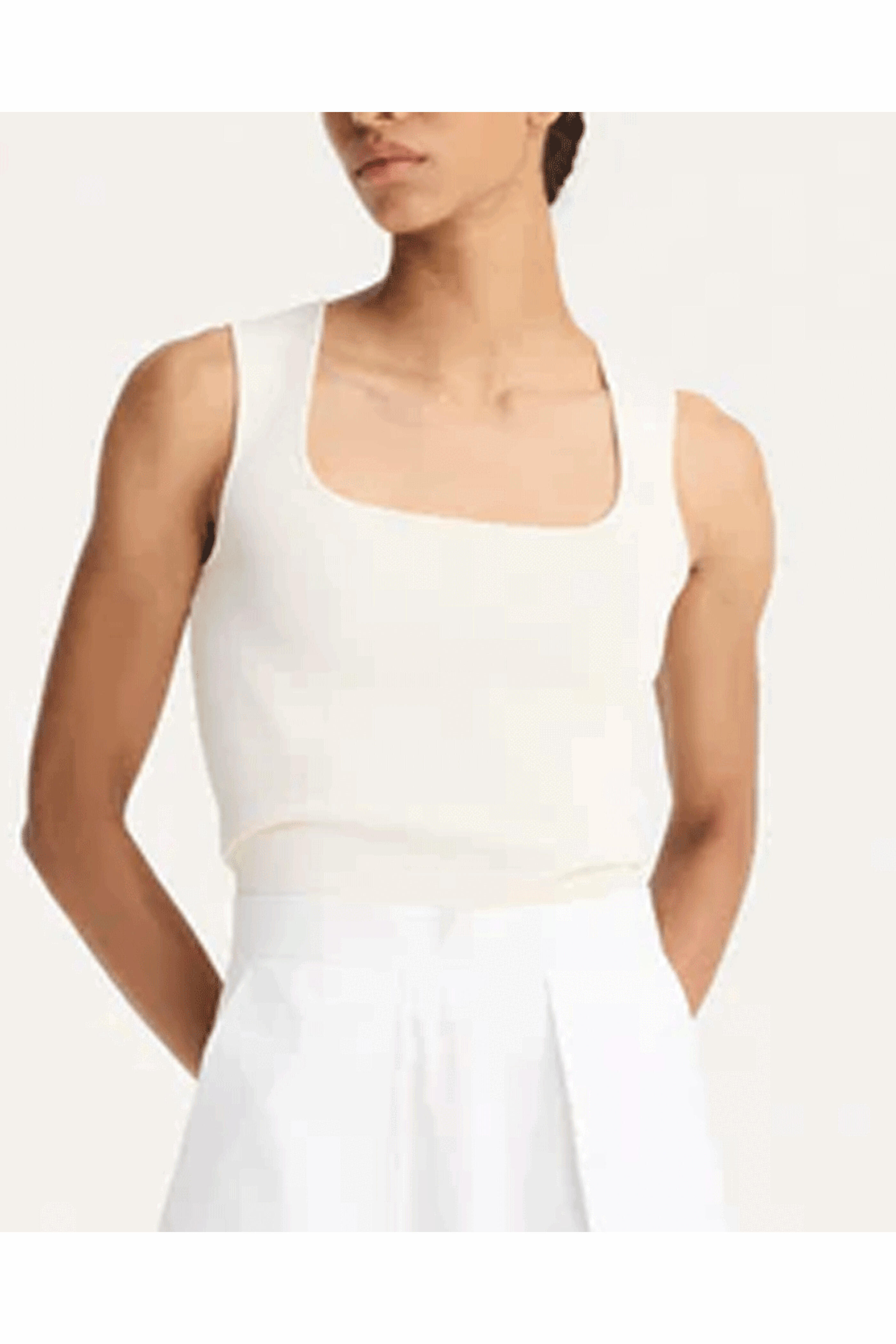 Rohe Frames Women's Off White Bustier Shaped Knitted Tank Top