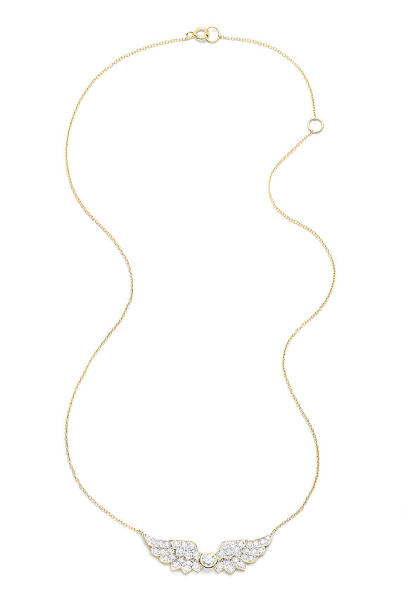 Nam Cho 18k Yellow Gold Diamond Angel Wing Necklace - view 1