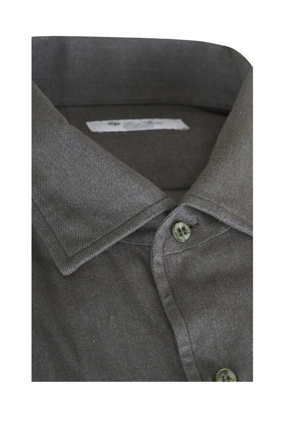 Loro Piana André Ginestra Olive Sport Shirt - view 2