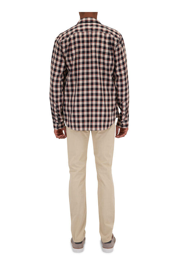 Vince - Ojai Stone Beach & Coastal Blue Plaid Sport Shirt 