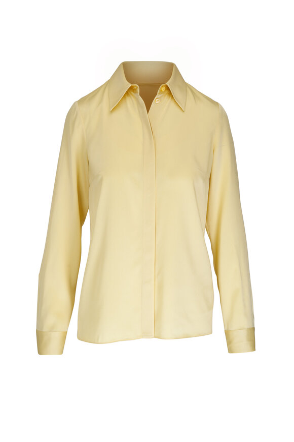 Michael Kors Collection - Hansen Parchment Techno Charmeuse Shirt 