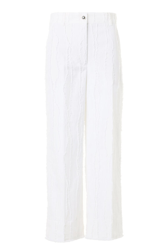 Akris Punto Chiara Cropped Wide Leg Fringed Wave Jacquard Pant