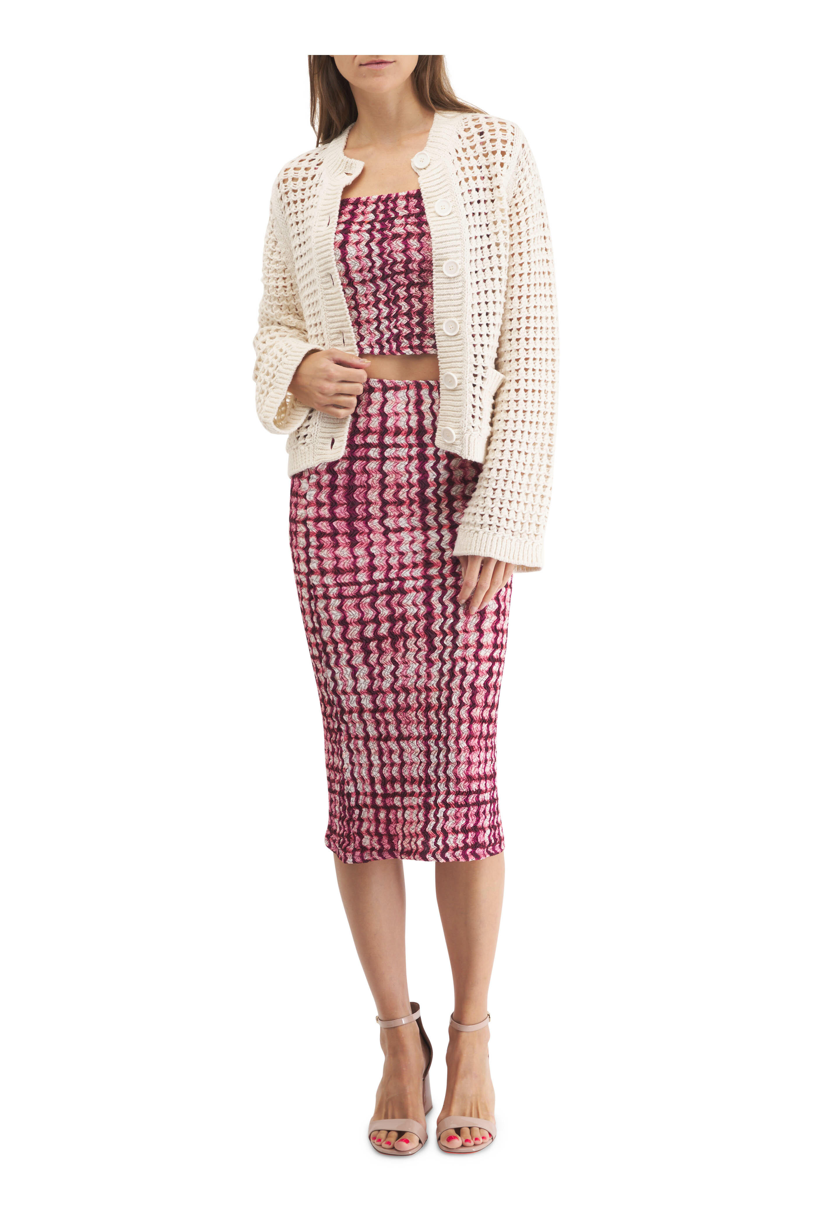 Dorothee Schumacher - Sporty Crochet Ivory Cardigan