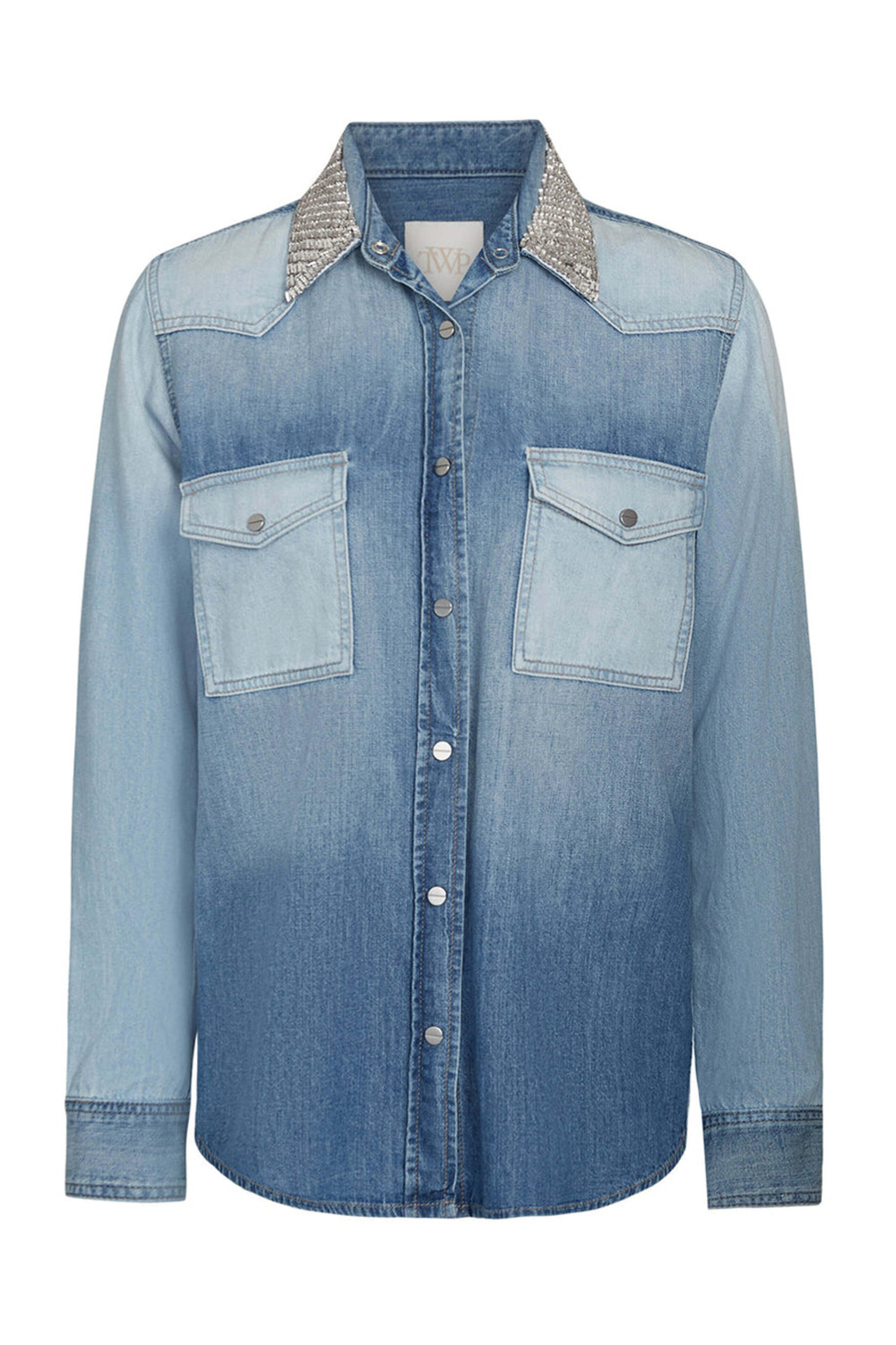 TWP - Valentines Embellished Denim Shirt in Indigo