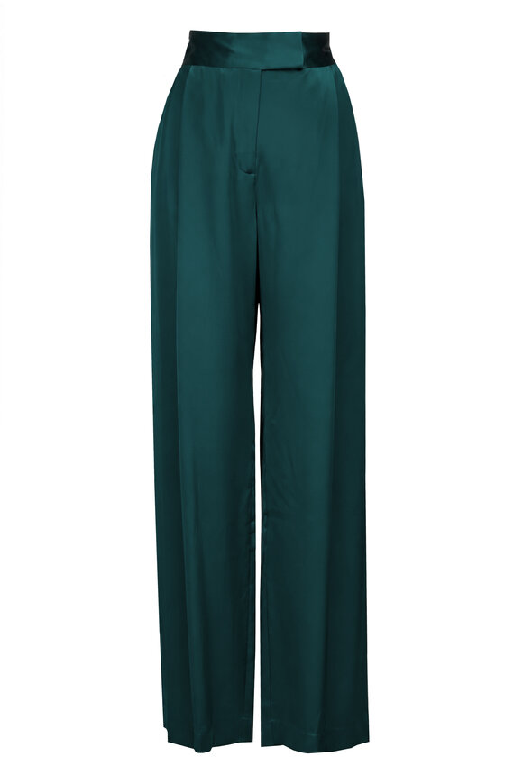 The Sei Relaxed Forest Green Silk Pant - view 1
