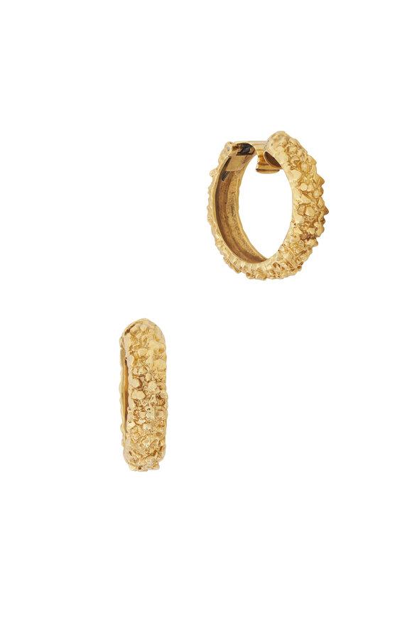 Vintage Collection 18k Yellow Gold Textured Earrings