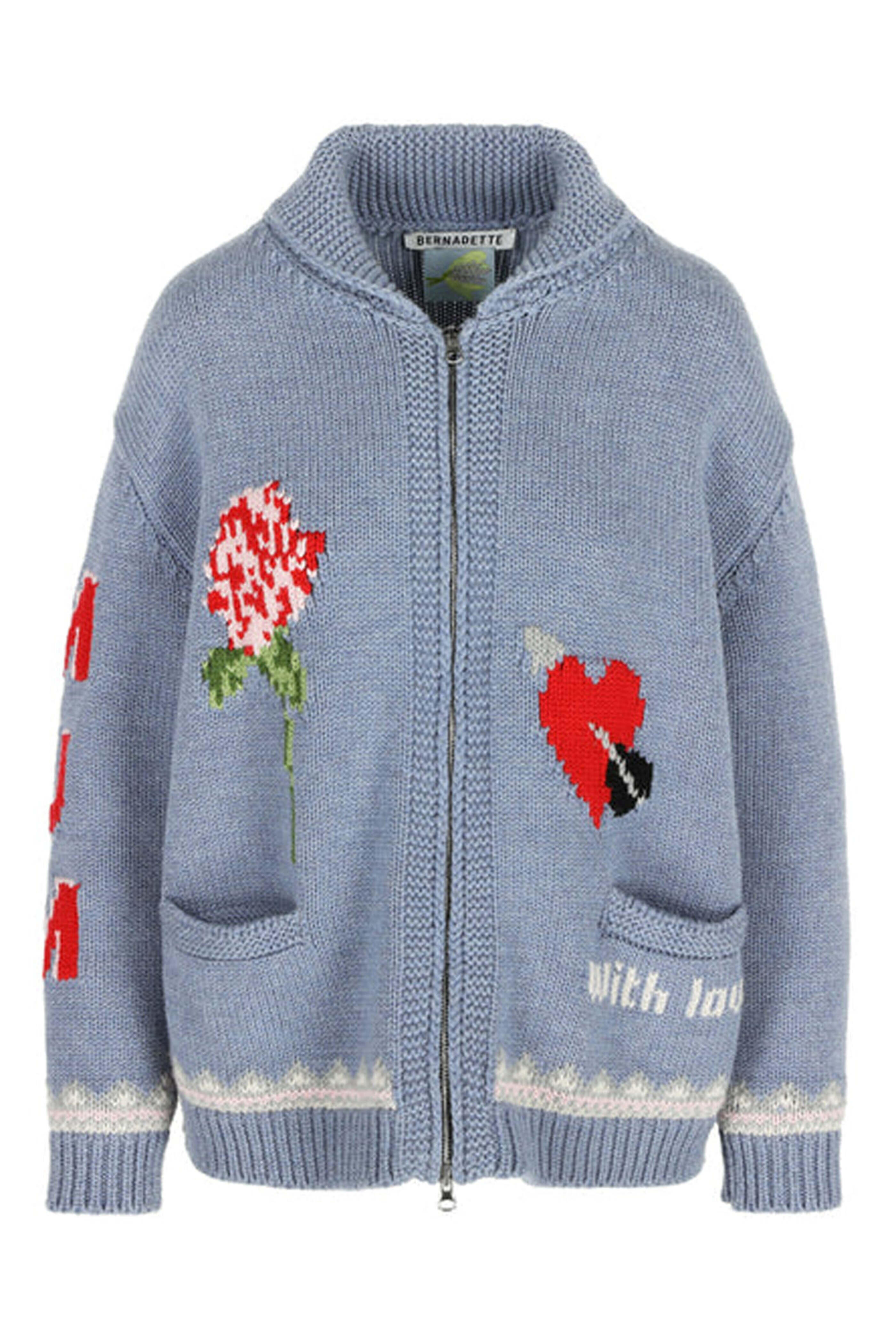 Bernadette - Blue Knit Maurice Jacket