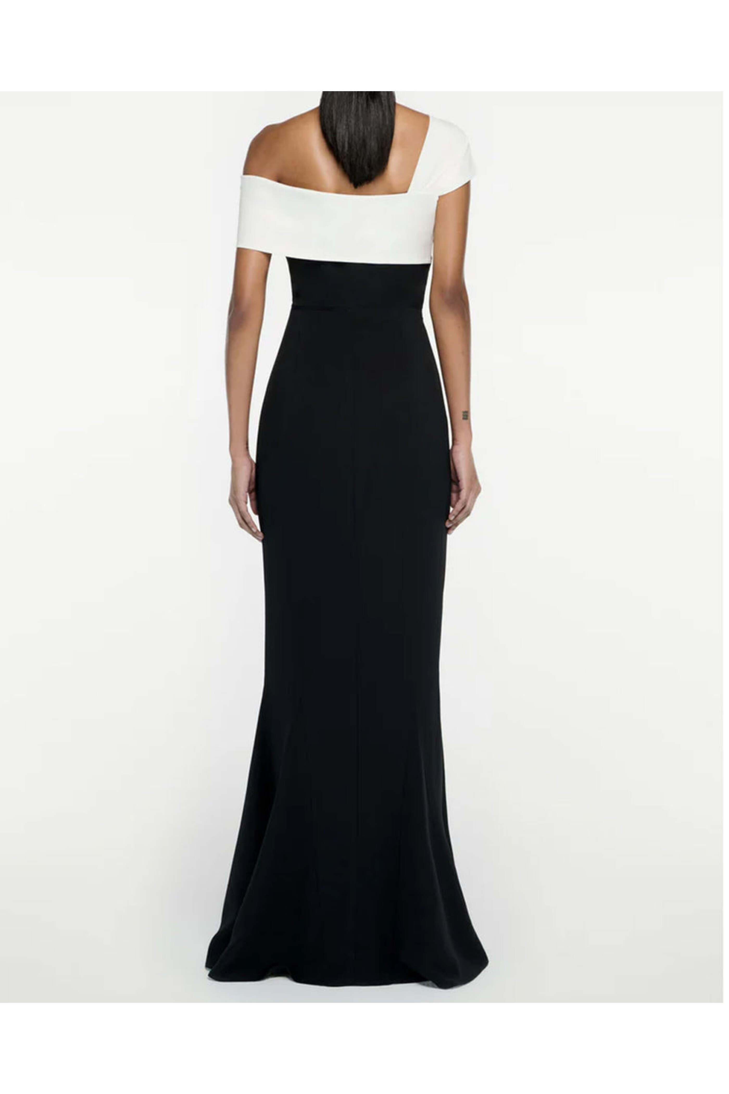 Roland Mouret - Monochrome Asymmetric Cady Maxi Dress