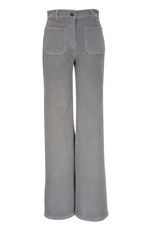 Nili Lotan - Florence Gray Corduroy Wide Leg Pant  