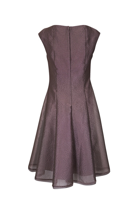 Talbot Runhof Rivet Light Taupe Organza Cocktail Dress - view 4