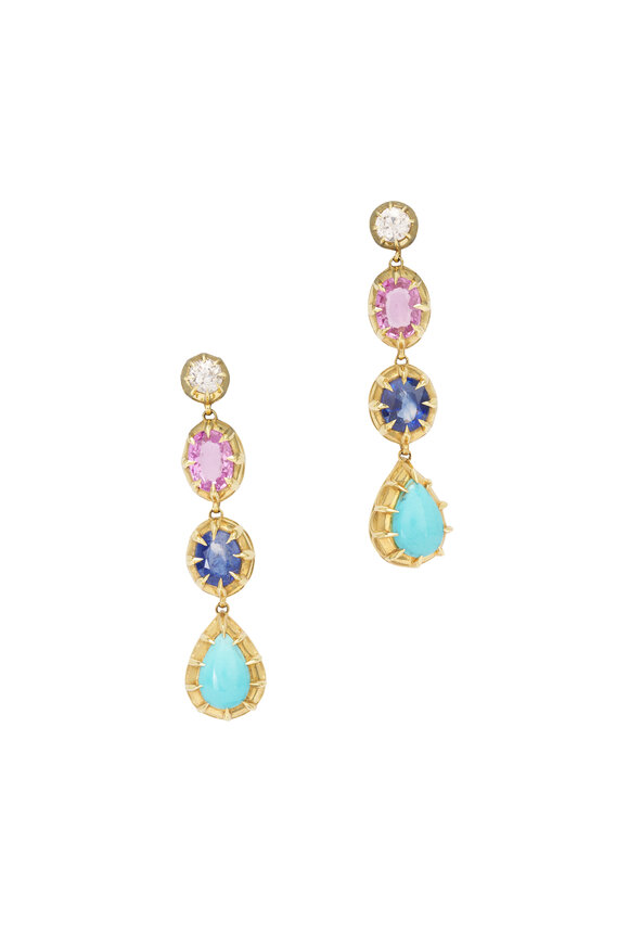 Jenna Blake Victorian Mixed Stone Drop Earrings