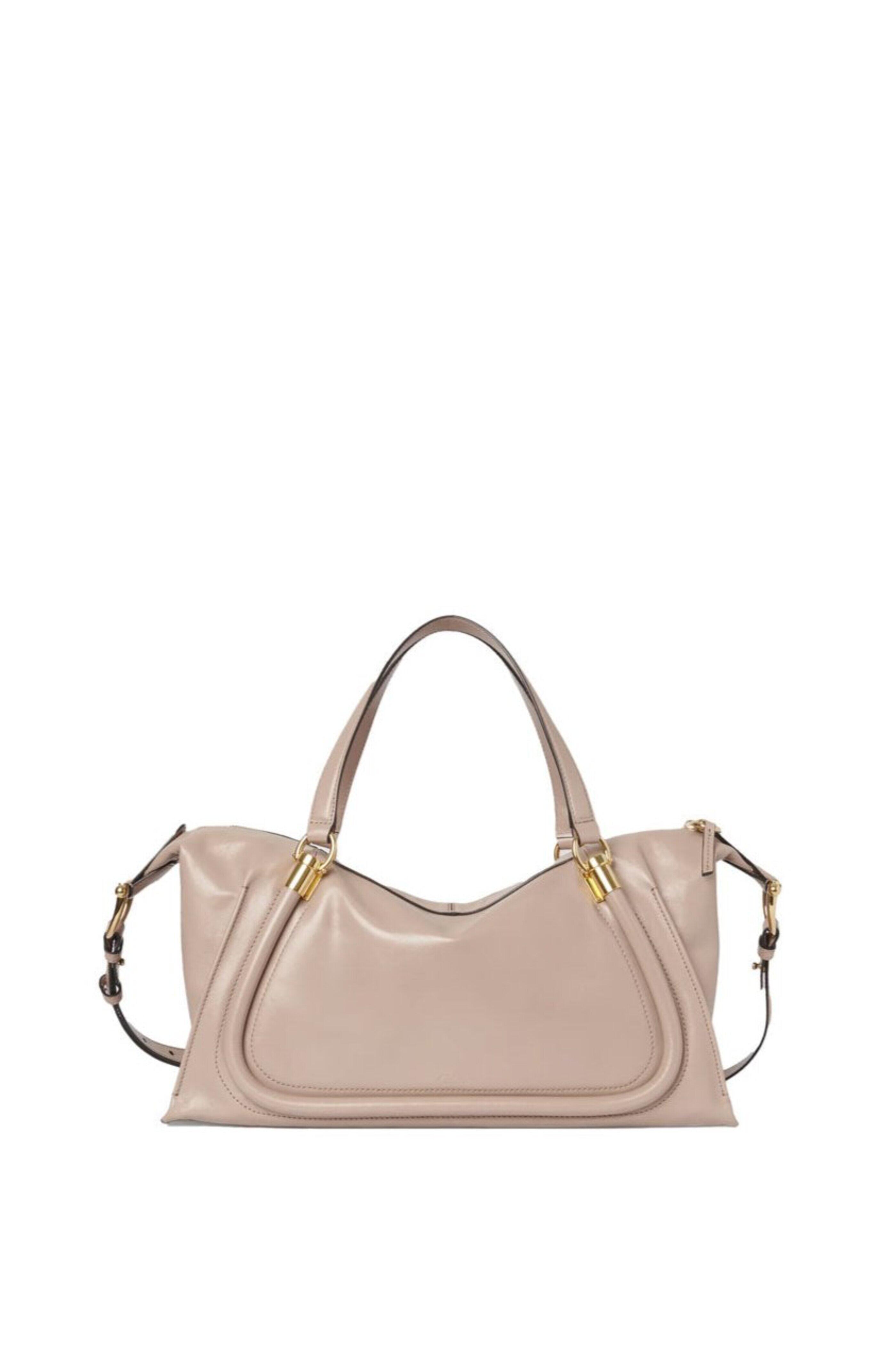 Chloé - Paraty 24B Deep Beige Leather Top Handle Bag