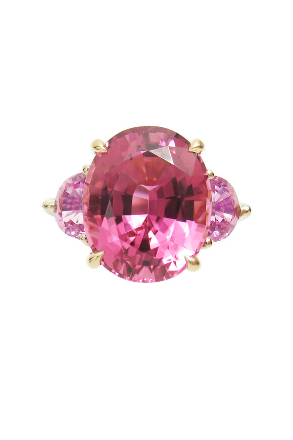 Paolo Costagli - Platinum Pink Tourmaline & Sapphire Cocktail Ring