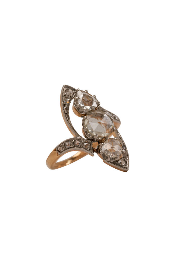 Estate Jewelry Platinum French Epoque Diamond Ring