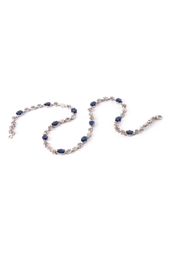 Sylva & Cie European Diamond & Sapphire Necklace - view 2
