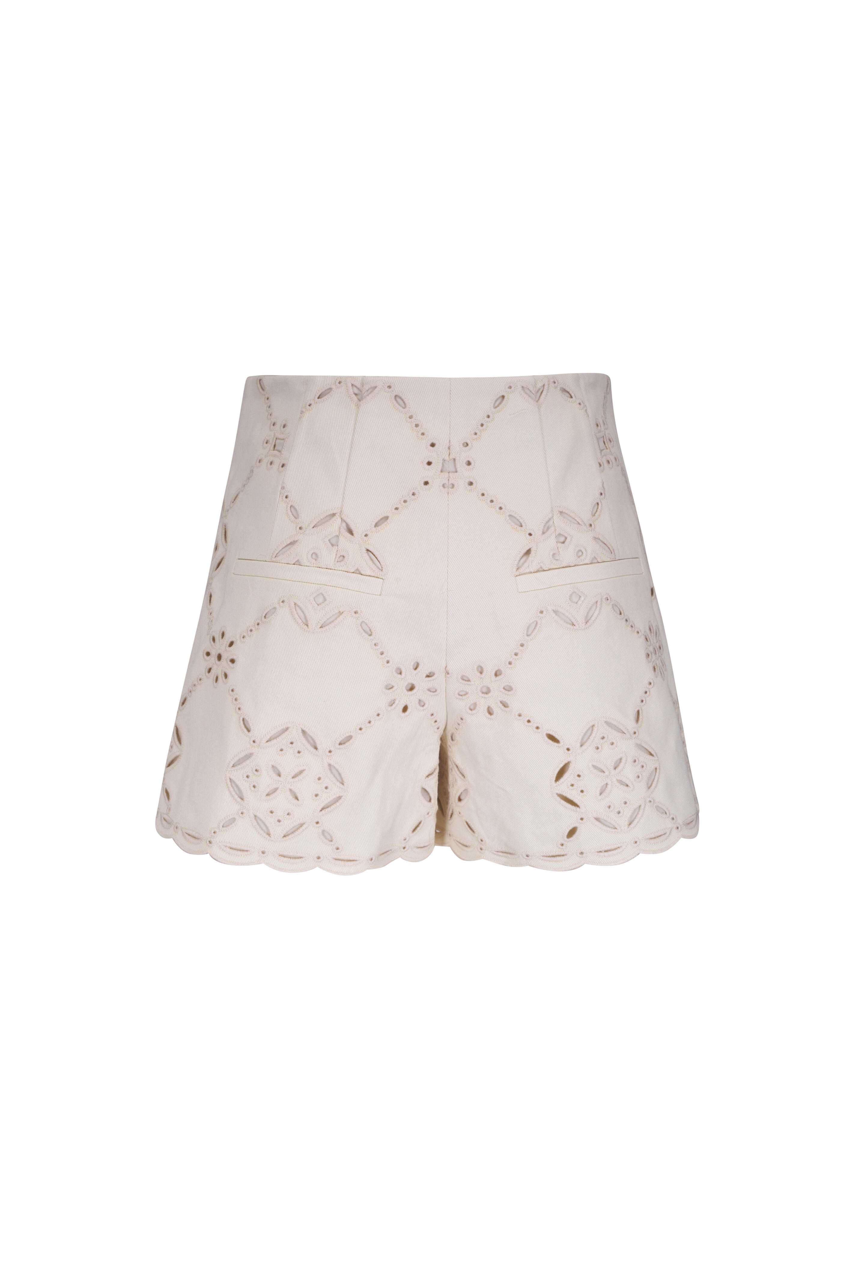 Veronica Beard - Jazmin Ecru Eyelet Shorts