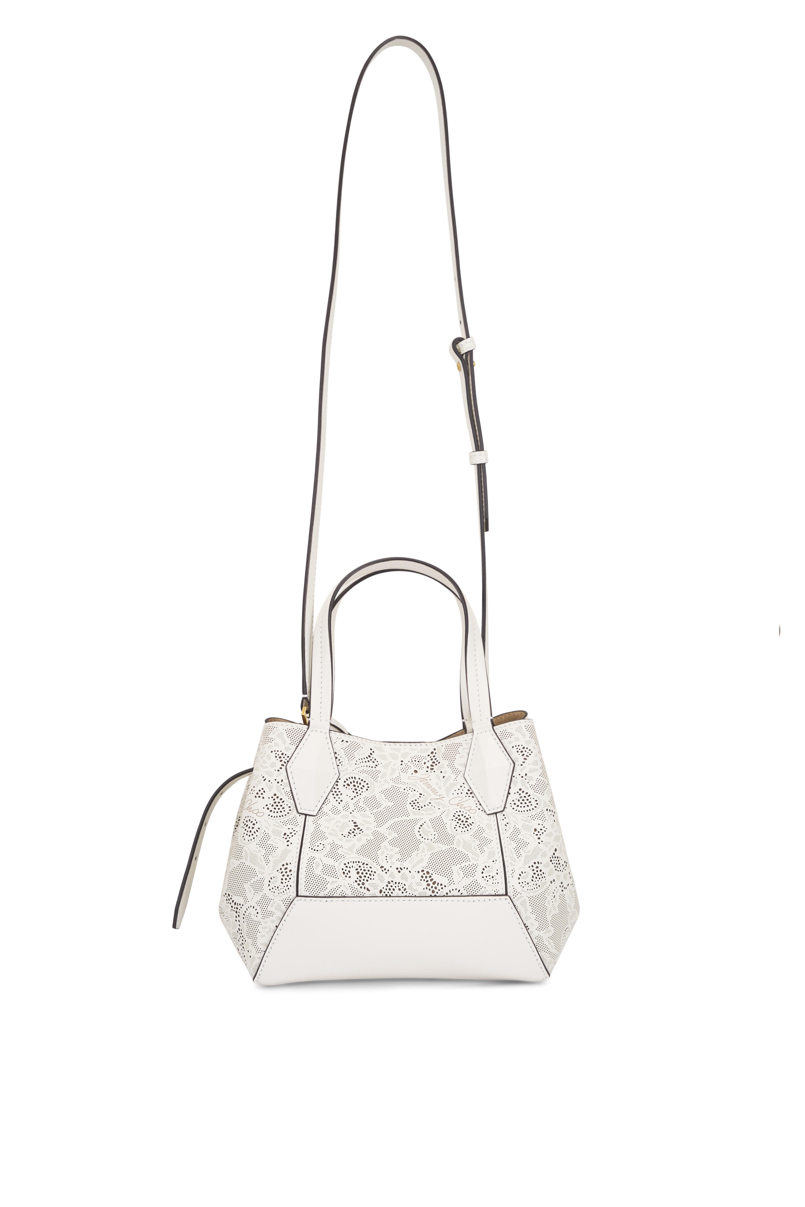 Jimmy Choo - Mini Lace Diamond Latte & Natural Tote