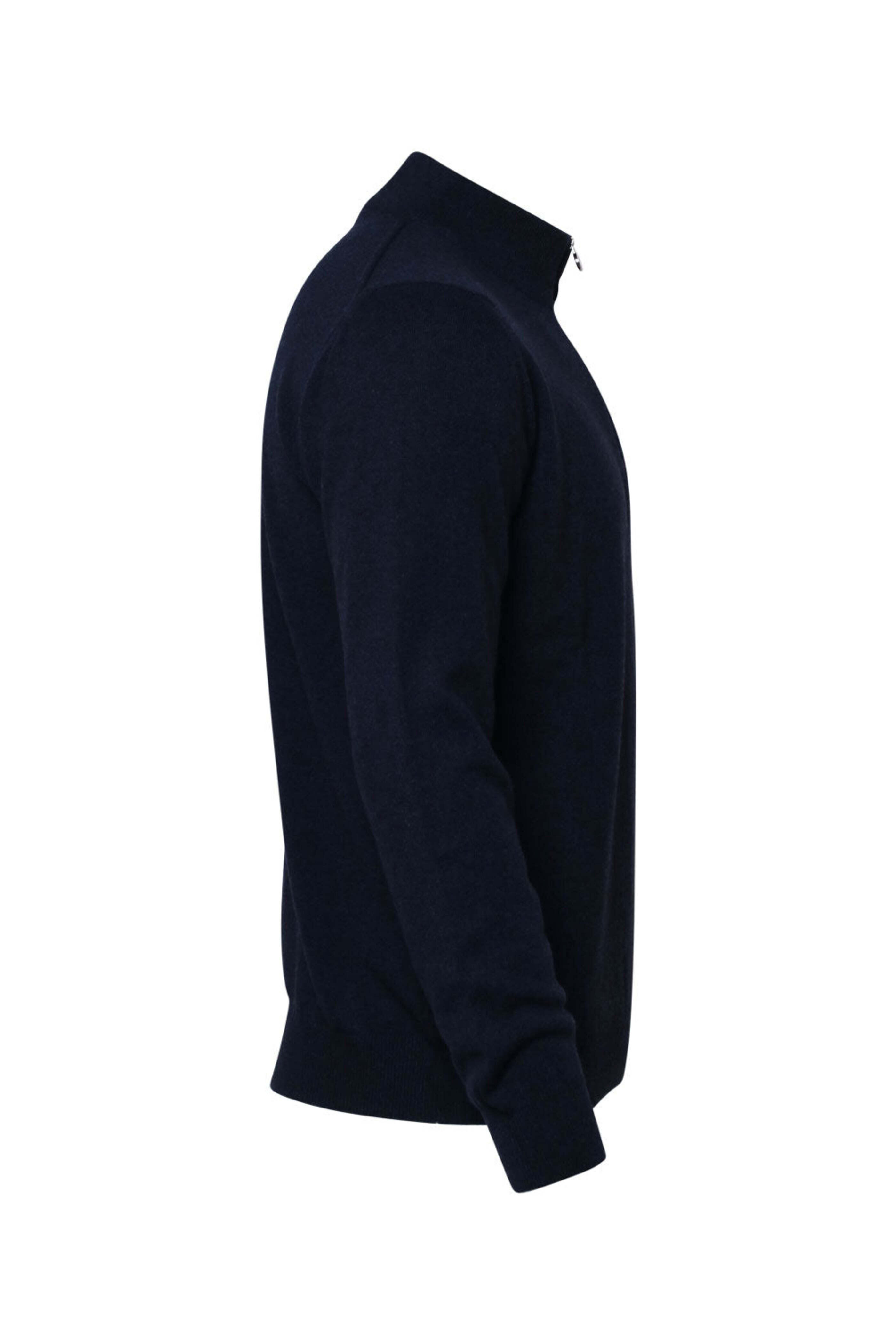 Kiton - Navy Cashmere Quarter Zip | Mitchell Stores
