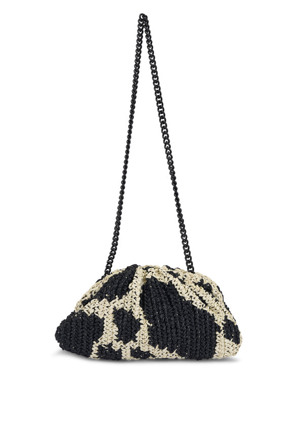 Maria La Rosa Americana Game Black & Ecru Crochet Shoulder Bag - view 3
