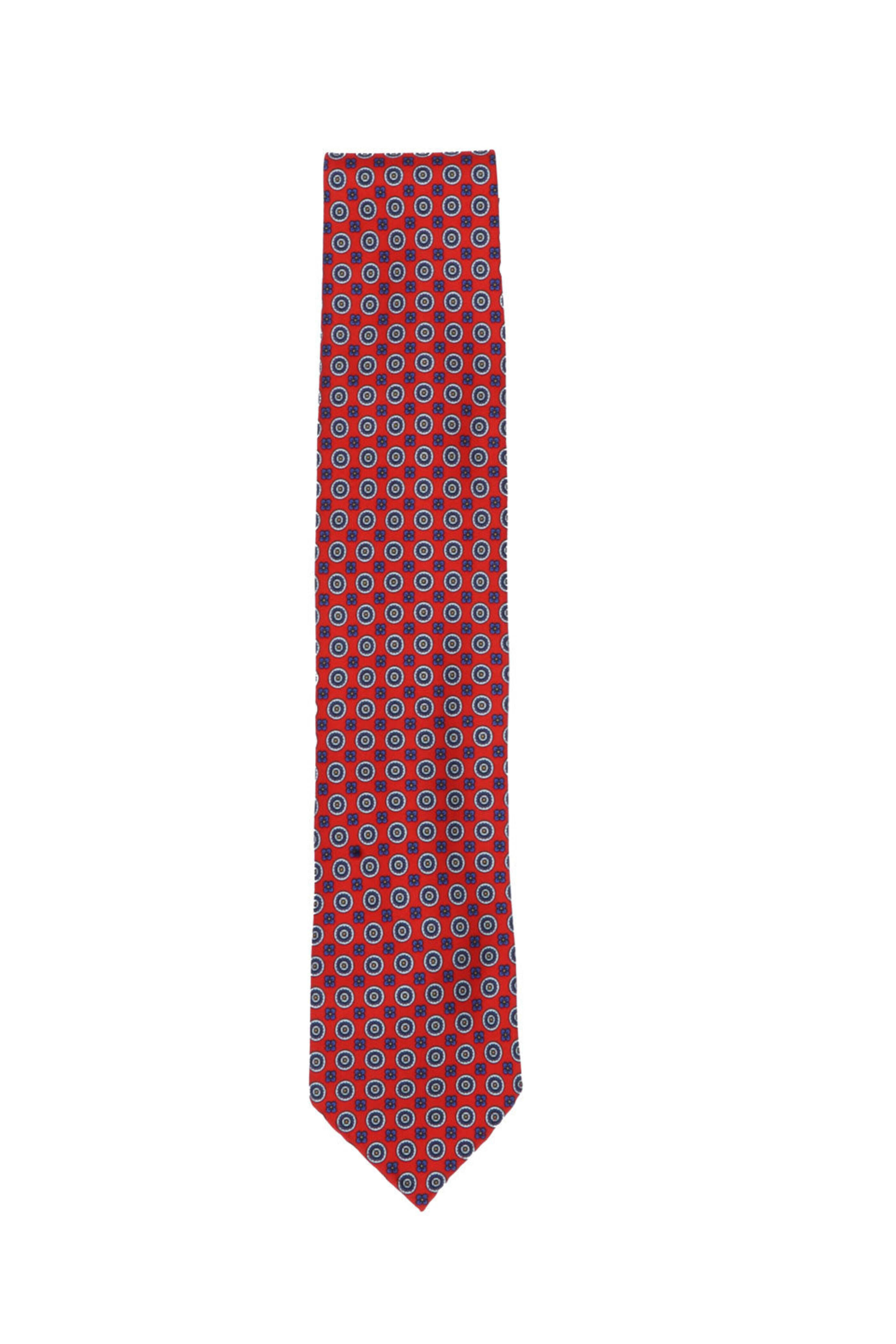 Cesare Attolini - Red and Blue Foulard Silk Tie