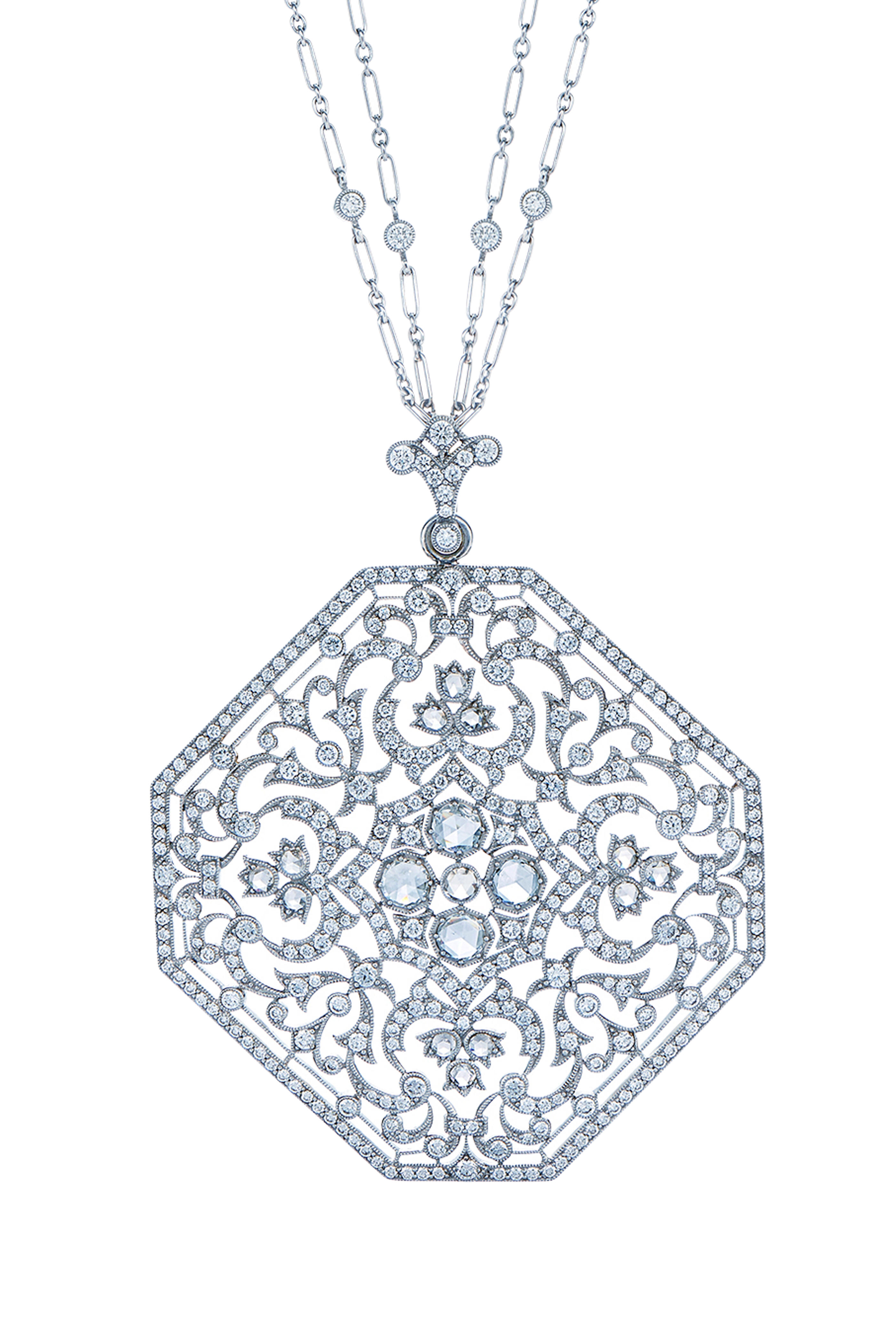 Diamond medallion pendant