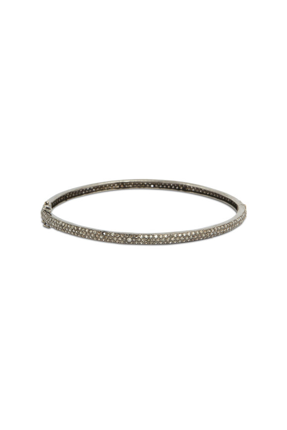 Loren Jewels - Gold & Silver White Diamond Bangle Bracelet