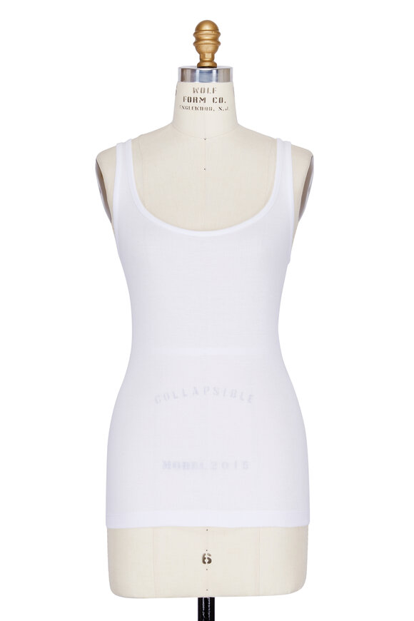 Vince White Ribbed Modal Scoop Neck Tank - view 1