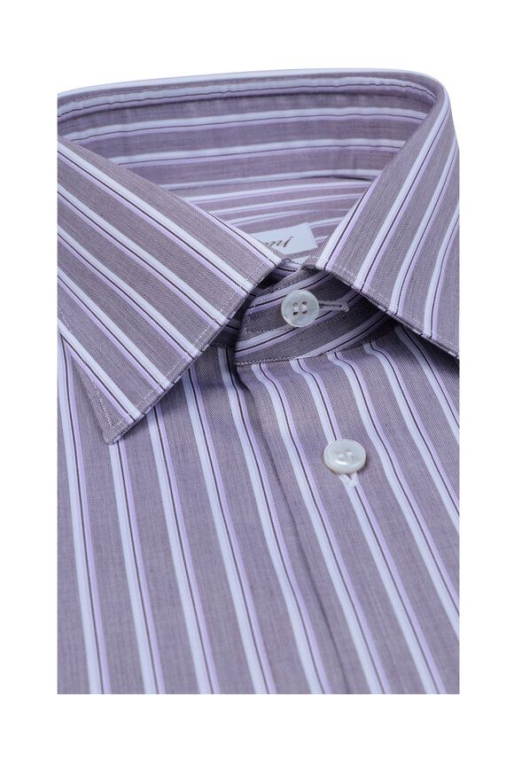 Brioni - Wine Rope Striped Dress Shirt 