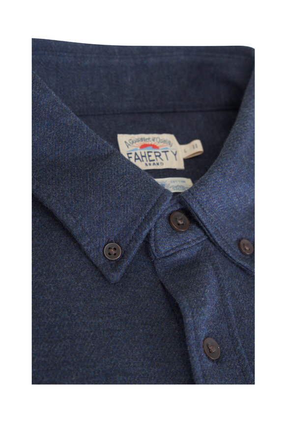Faherty Brand Coastline Ocean Heather Twill Knit Shirt - view 2