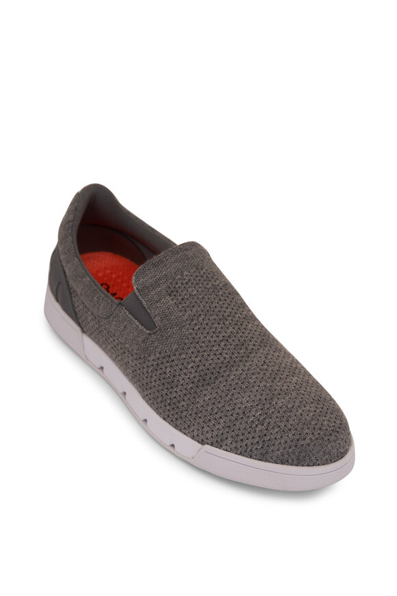 Swims - Breeze Tennis Gray Mélange Knit Slip On Sneaker