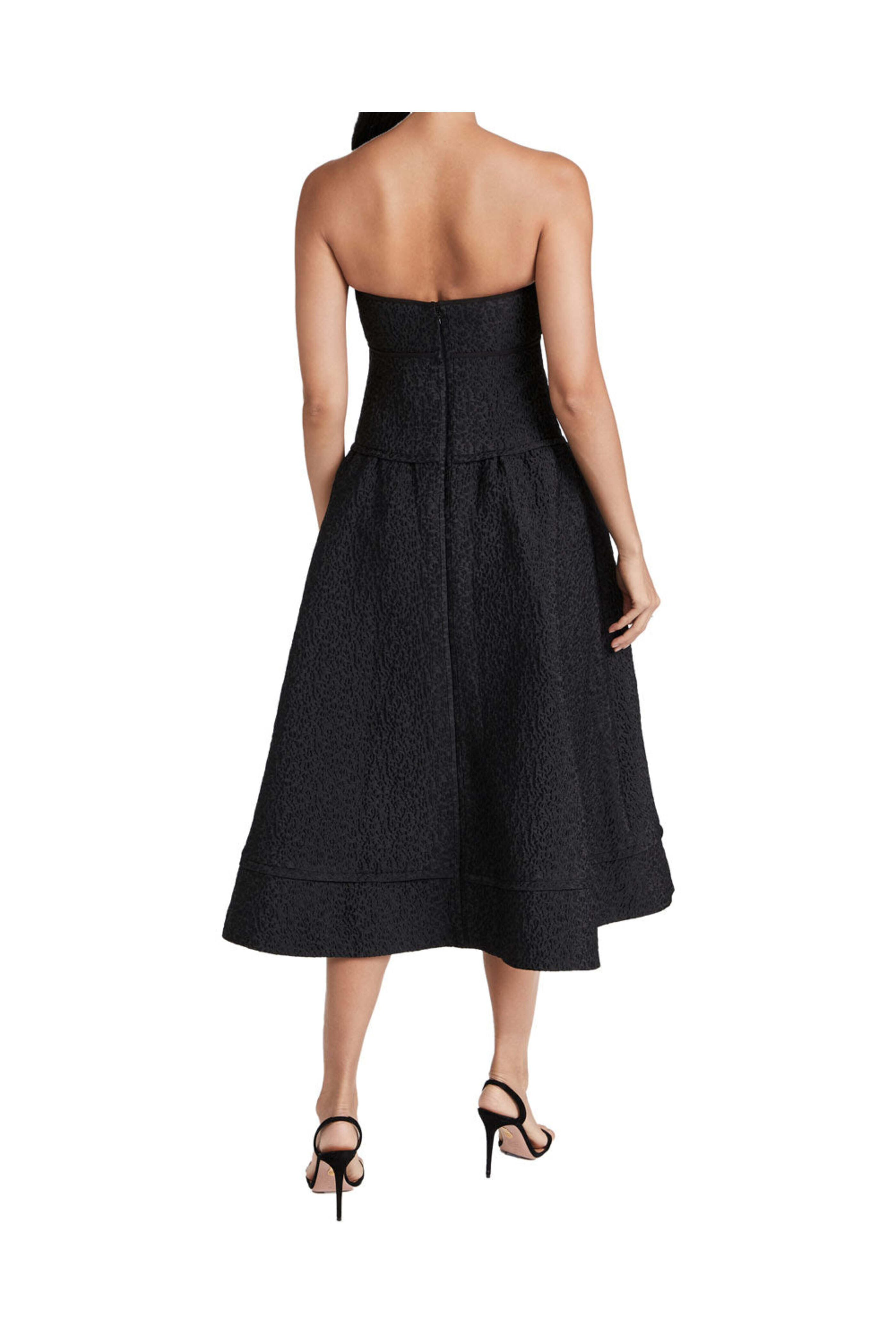 Simkhai - Black Matelasse Strapless London Midi Dress