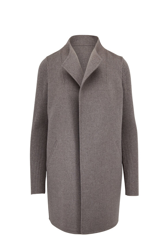 Kinross - Suede Wool & Cashmere Sweater Coat