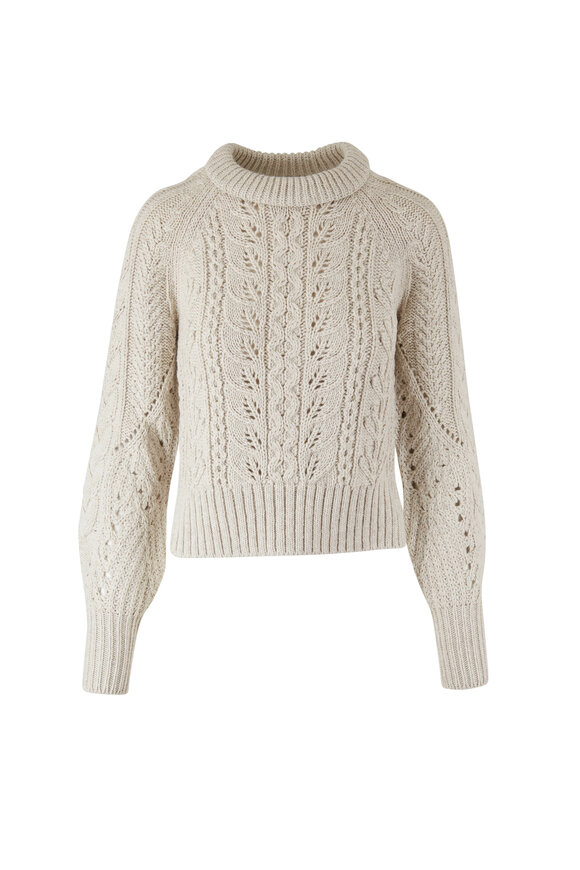 Veronica Beard - Asita Ivory Cable-Knit Sweater