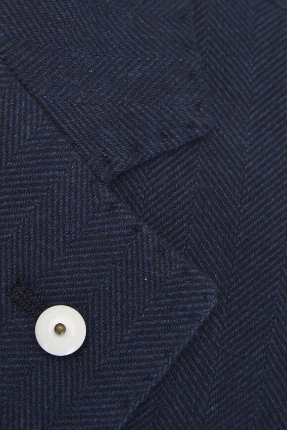 L.B.M. 1911 - Solid Navy Tonal Cotton Sportcoat