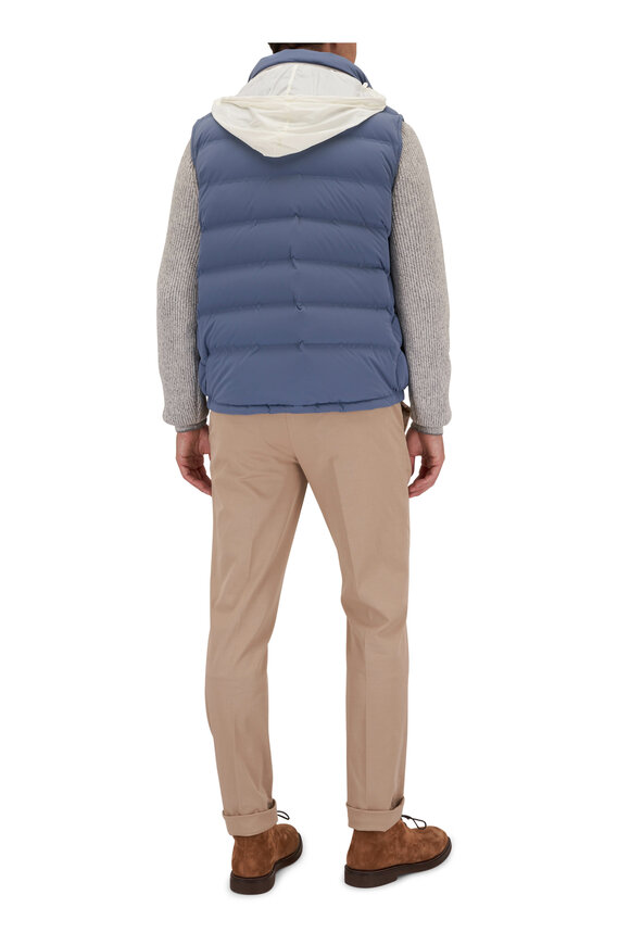 Brunello Cucinelli - Light Blue Quilted Nylon Down Vest 