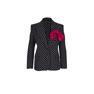 Valentino - Black & White Polka Dot Print Blazer