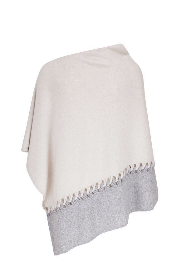 Kinross - Silver & Birch Cashmere Laced Poncho