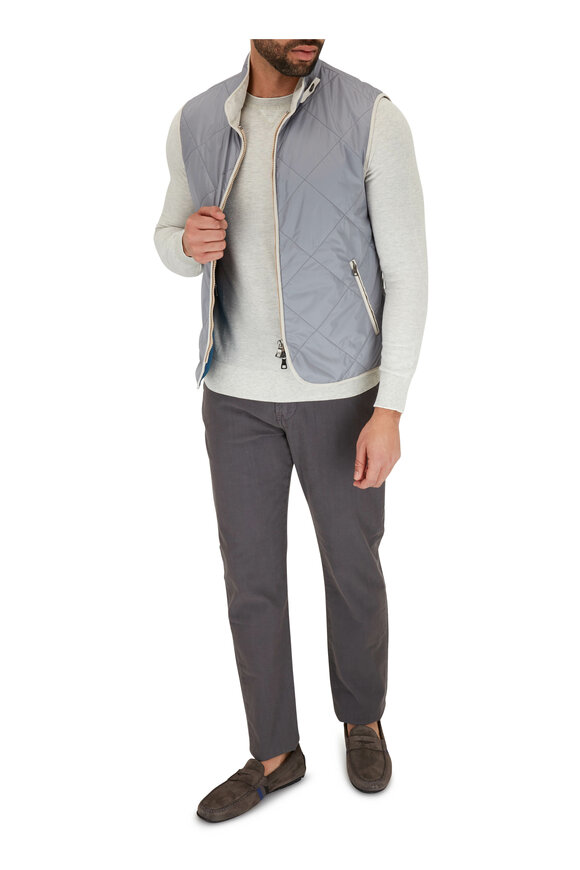 Waterville - Light Gray Quilted Vest 