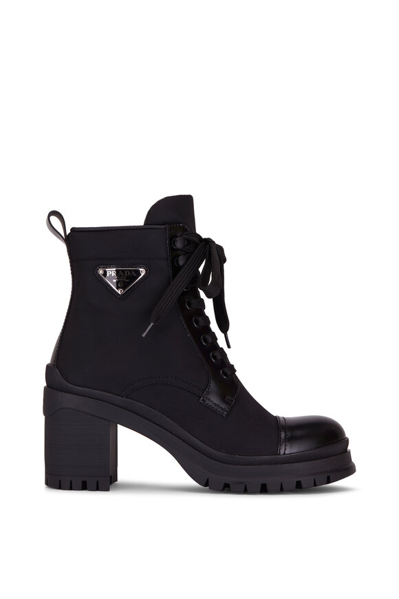 Prada - Black Lug Sole Combat Boot, 55mm