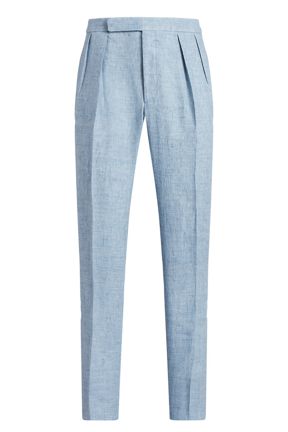 Ralph Lauren Purple Label - Gregory Chambray Blue Linen Pant