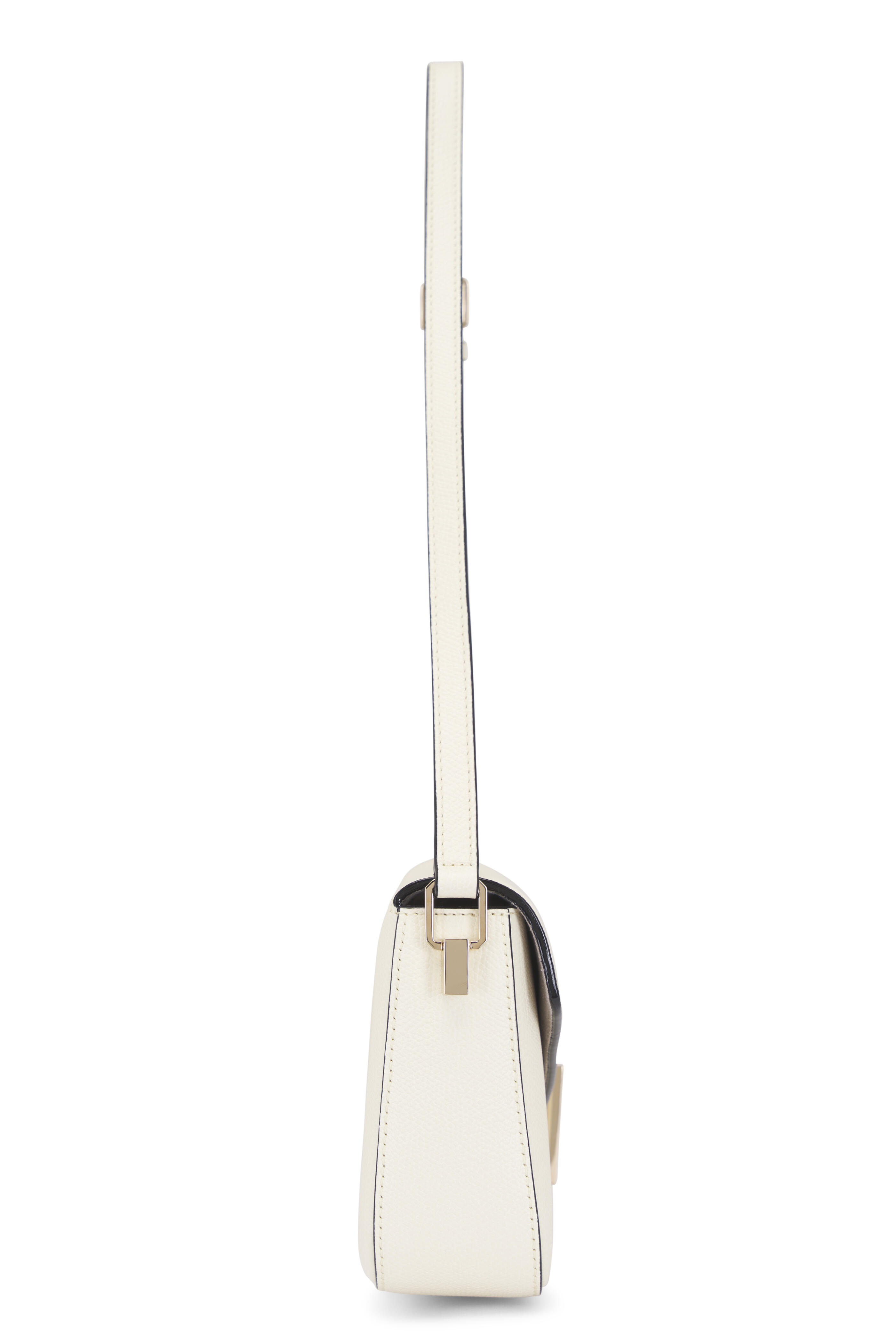 Valextra - Iside Pergamena White Leather Shoulder Bag