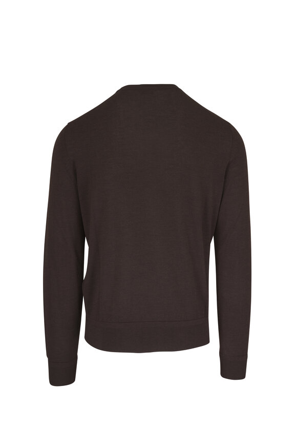 Tom Ford Chocolate Cashmere & Silk Crewneck Sweater - view 4
