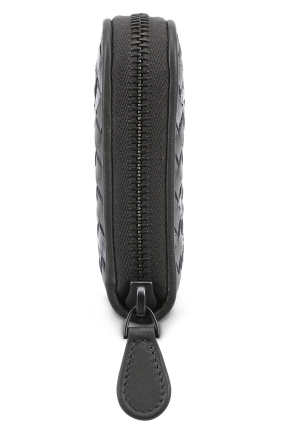 Bottega Veneta - Gray Intrecciato Snakeskin & Leather Zip Wallet