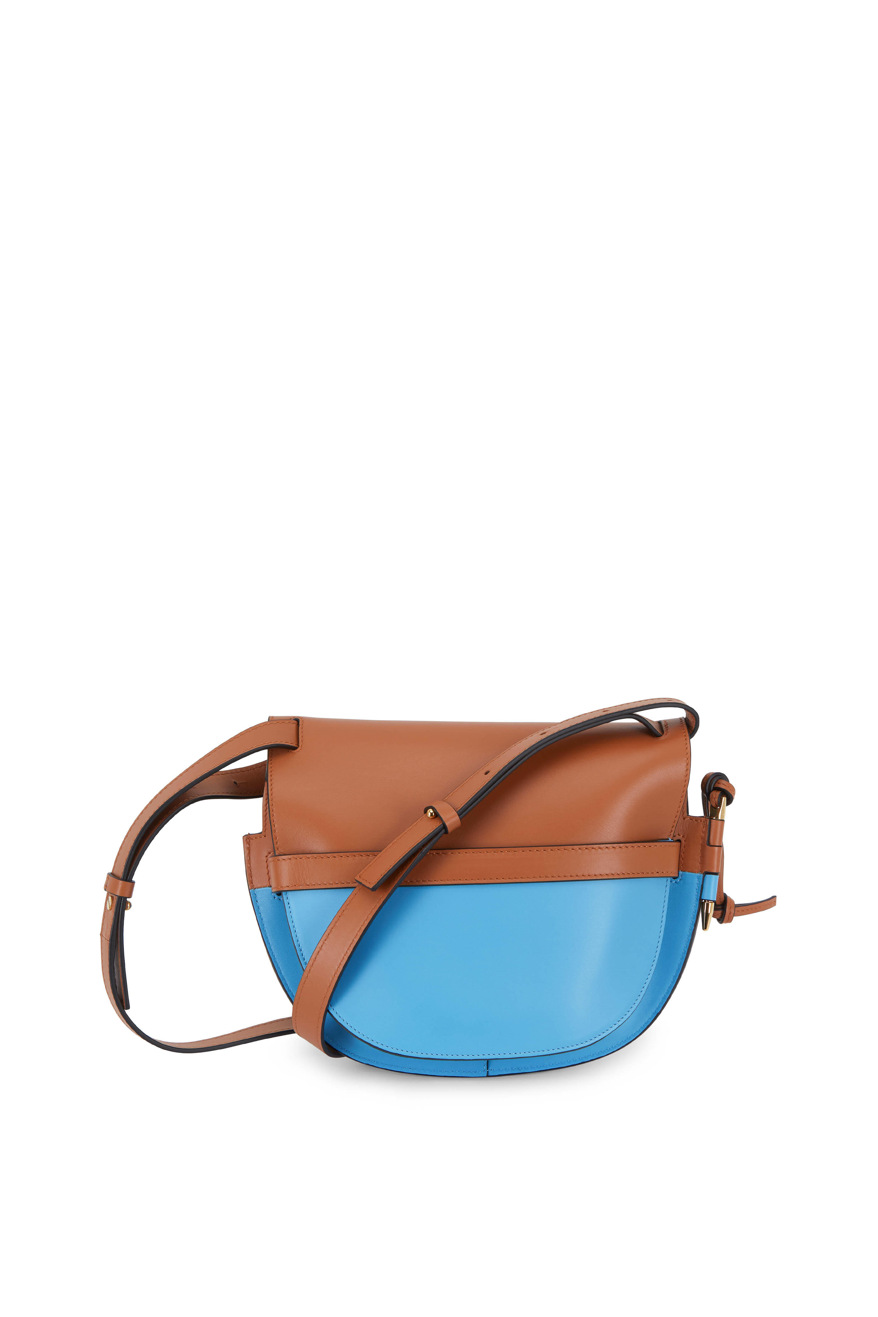 Loewe Gate Small Bag in Tan & Sky Blue