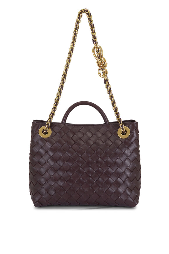 Bottega Veneta Small Andiamo Chain Dark Barolo Top Handle Bag