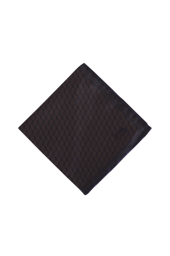 Brioni Silk Micro Motif Jacquard Pocket Square - view 1