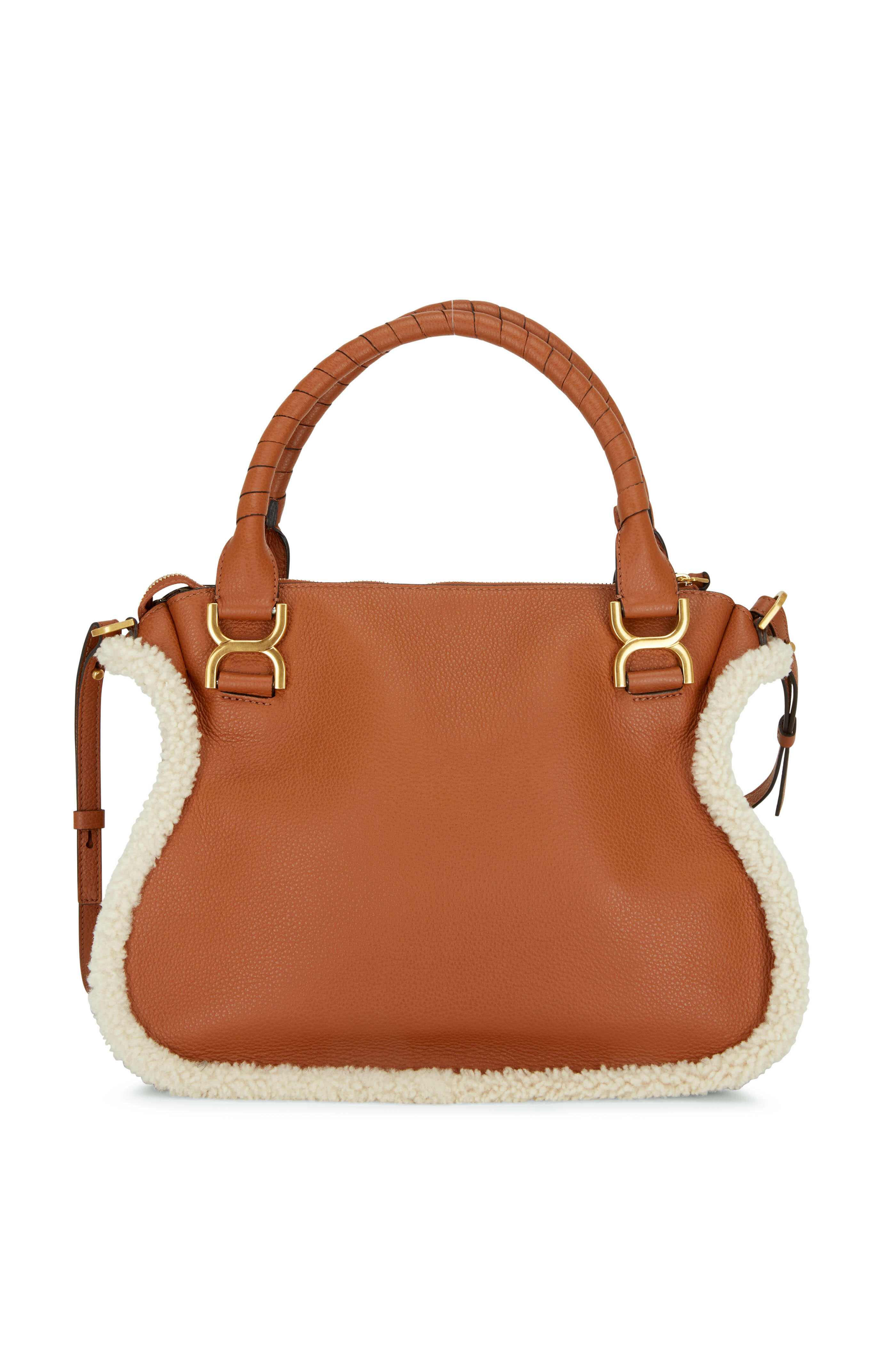 chloe marcie shearling bag